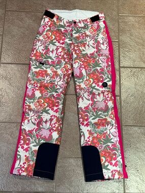 Bogner Kids Floral Snow Pants with Pink Trim 152cm height
